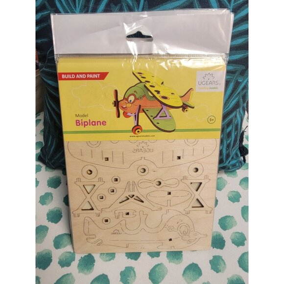 3D Wooden Puzzle Biplane By Ugears For Kids Aged 5+  Build & Paint DIY Education - Picture 5 of 5